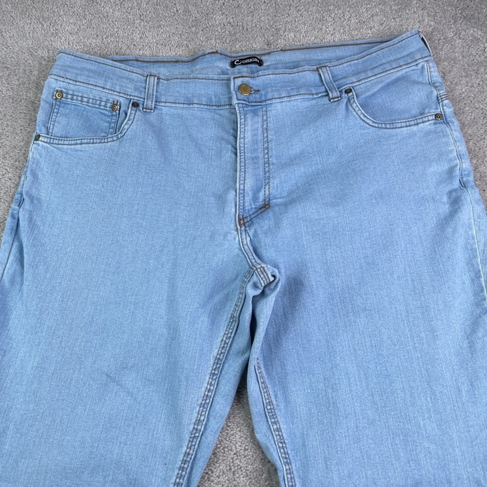 Origin Jeans Mens 38x32 Blue Delta Flex Relaxed Fit Light Wash Stretch Denim USA - Picture 3 of 15
